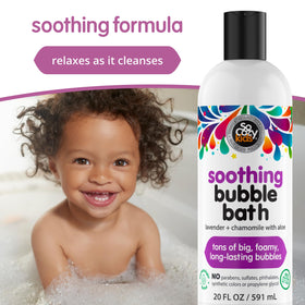 So CoCozy being poured into tub creating rich foam for playful bath benefit