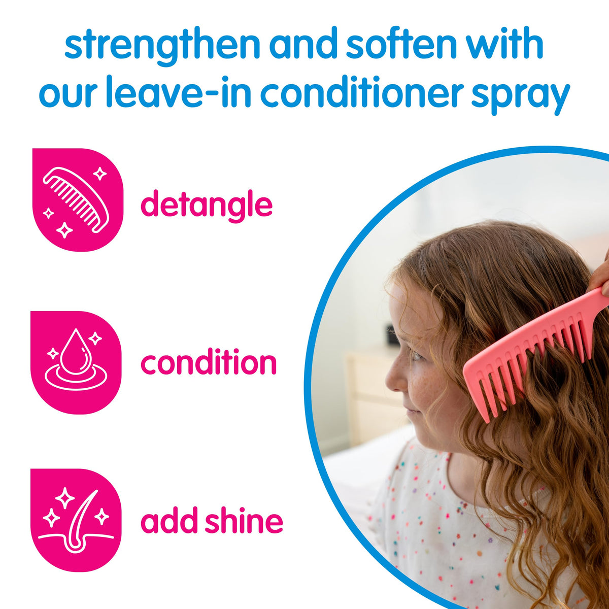 SO COZY spray mist dispensing on hair for easier detangling benefit