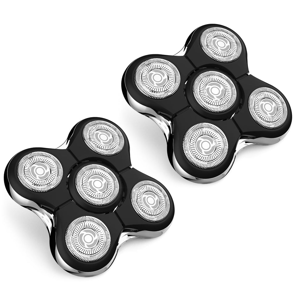 Sodaer front view of replacement blades showing five dual-track heads and fit benefit