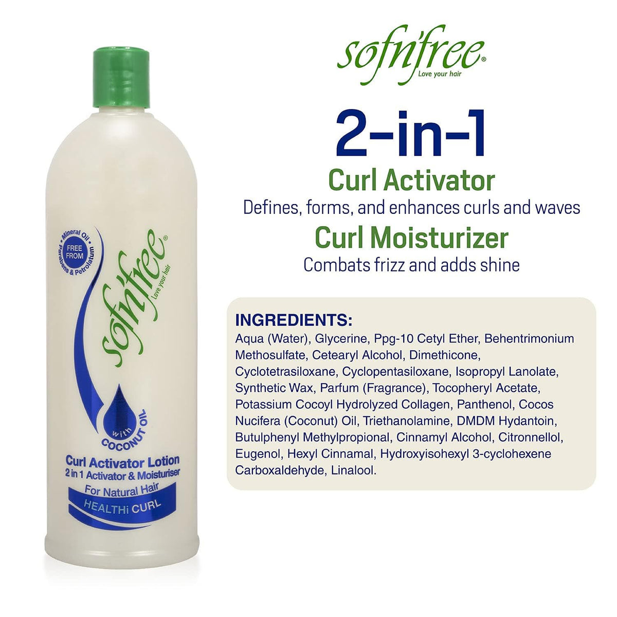 SOF N' FREE lotion close-up texture highlighting lightweight hydration benefit