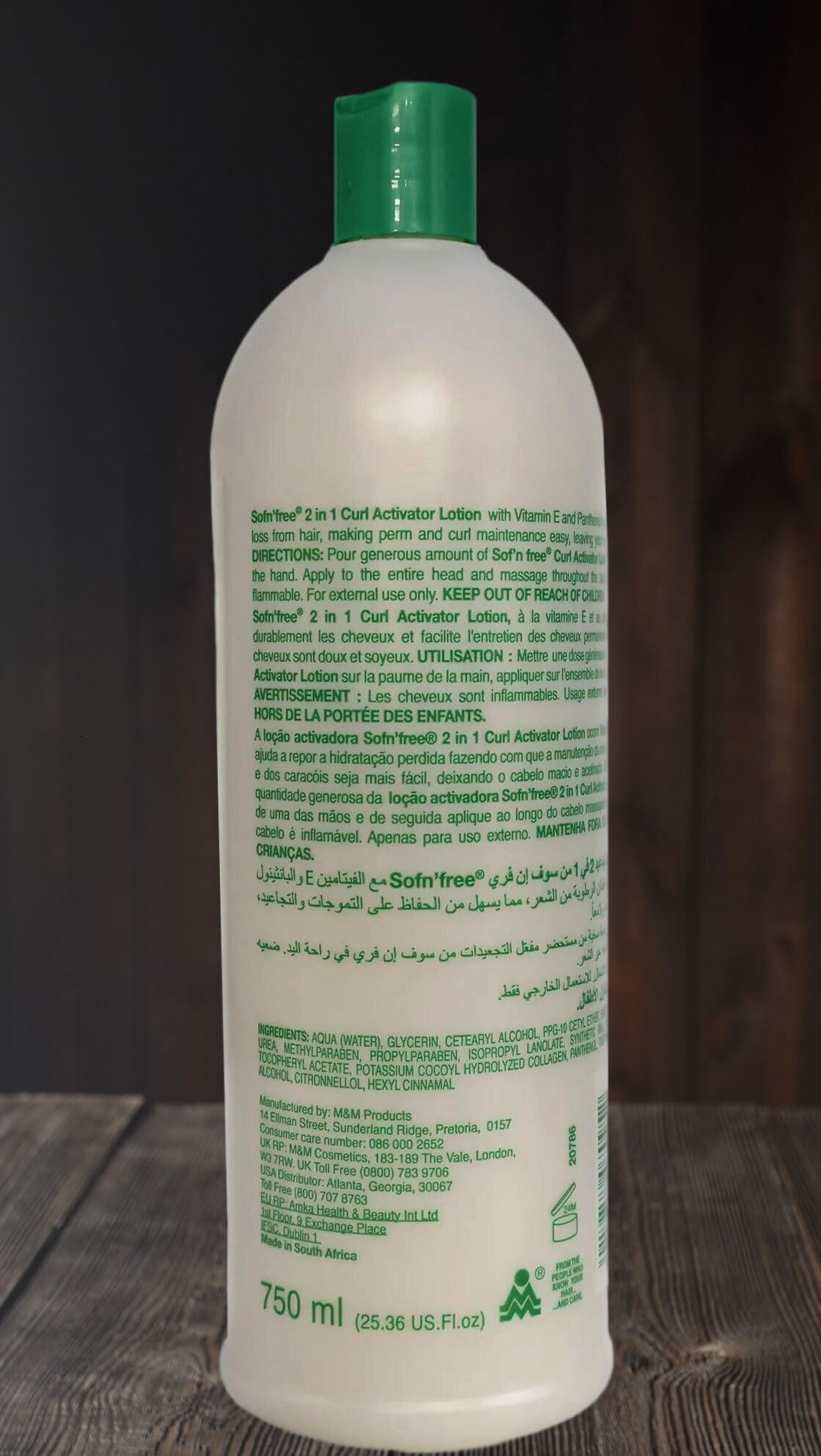 SOF N' FREE bottle on bathroom shelf demonstrating coordinated routine benefit