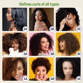 SOF N' FREE applied to curly hair demonstrating defined curls benefit