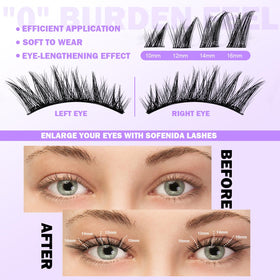 SOFENIDA demonstration applying clusters to left eye for faster makeup routine