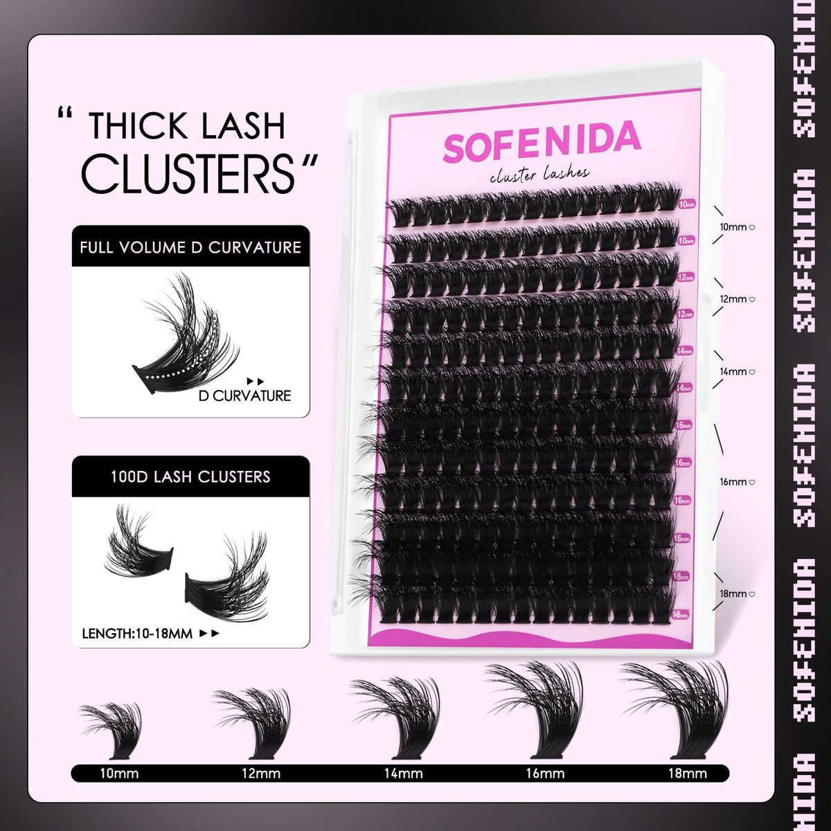 SOFENIDA lashes being applied with tweezers for DIY precision