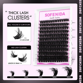 SOFENIDA close-up of D-curl cluster tips demonstrating lift and volume