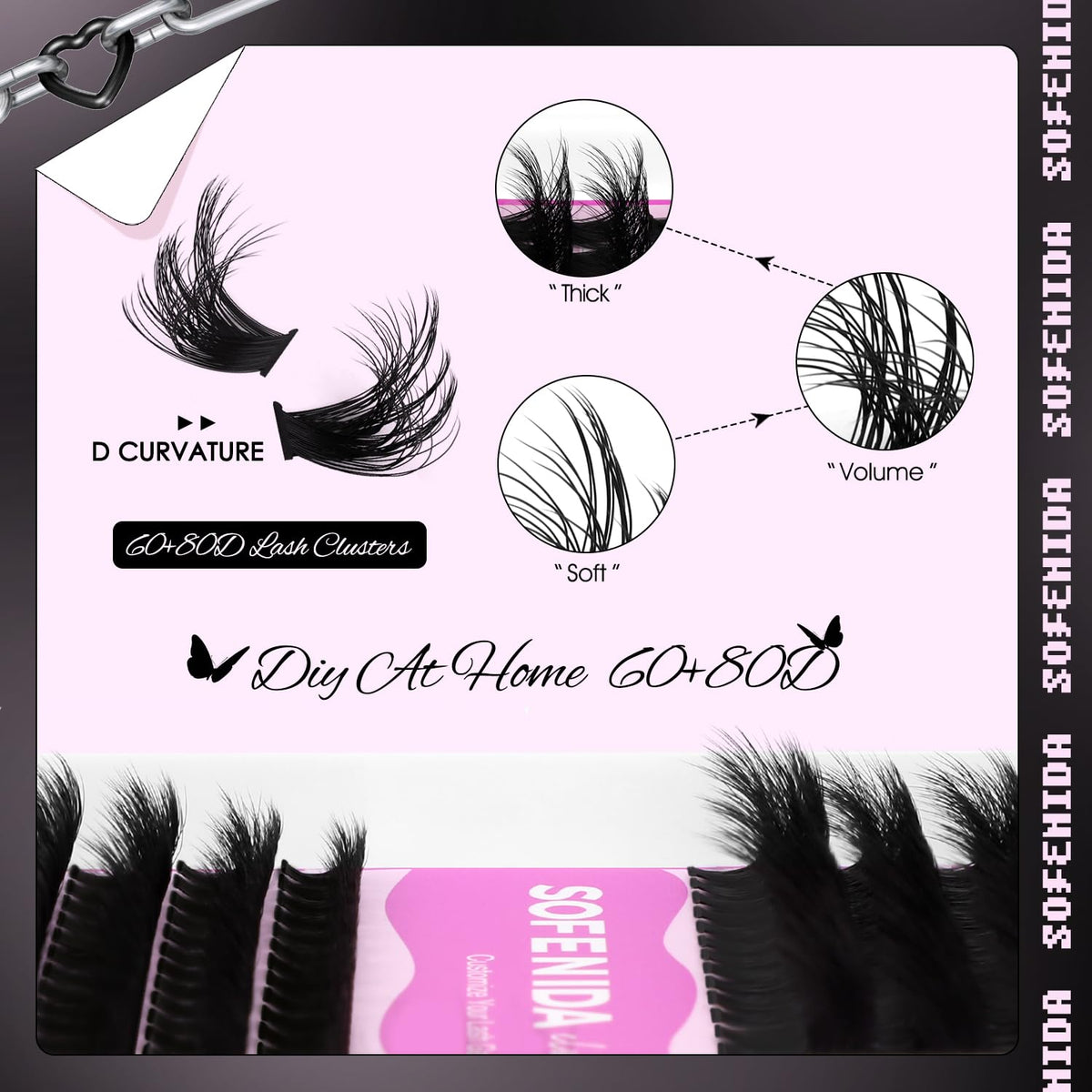 SOFENIDA mixed 10-18mm clusters displayed highlighting customizable lengths