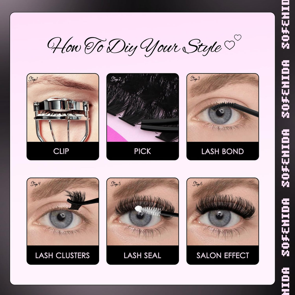 SOFENIDA worn on model for dramatic, reusable lash enhancement