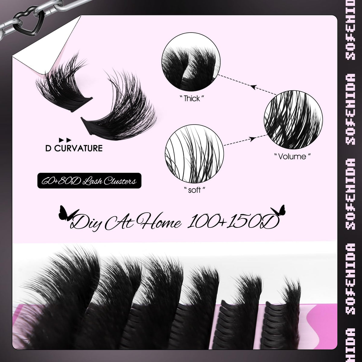 SOFENIDA tray showing mixed 10–18mm lengths for layered volume