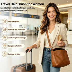 Sofmild brushing wet curly hair showing quick knot removal benefit