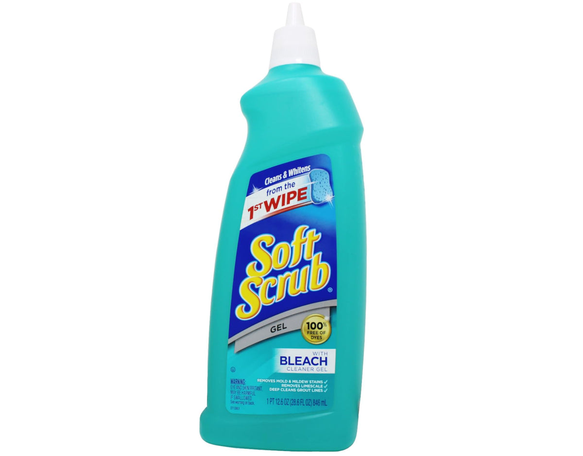 Soft Scrub in bathroom lifestyle next to tub for easy stain removal