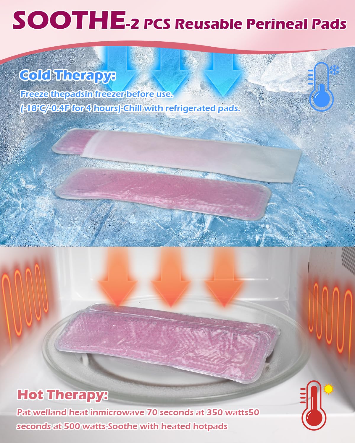 SOFTCA cooling pad liners with witch hazel providing immediate cooling relief