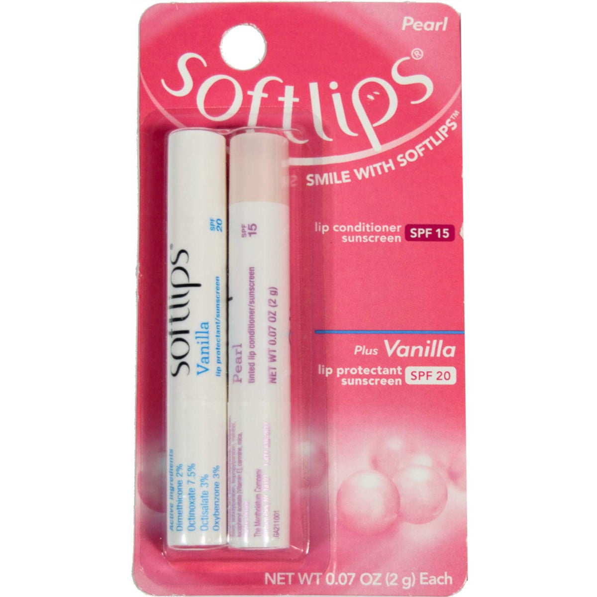 SoftLips pearlescent stick front packaging showing subtle tint and SPF benefit