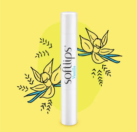 SoftLips vanilla pack of twelve in a purse scene for travel-ready convenience