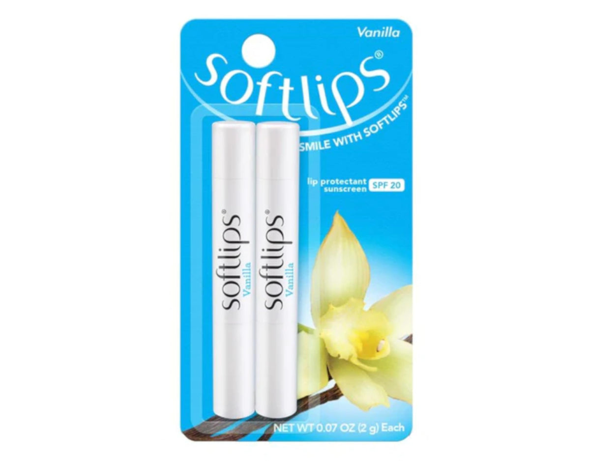 SoftLips vanilla texture close-up highlighting creamy formula for hydration