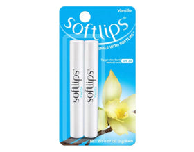 SoftLips vanilla texture close-up highlighting creamy formula for hydration