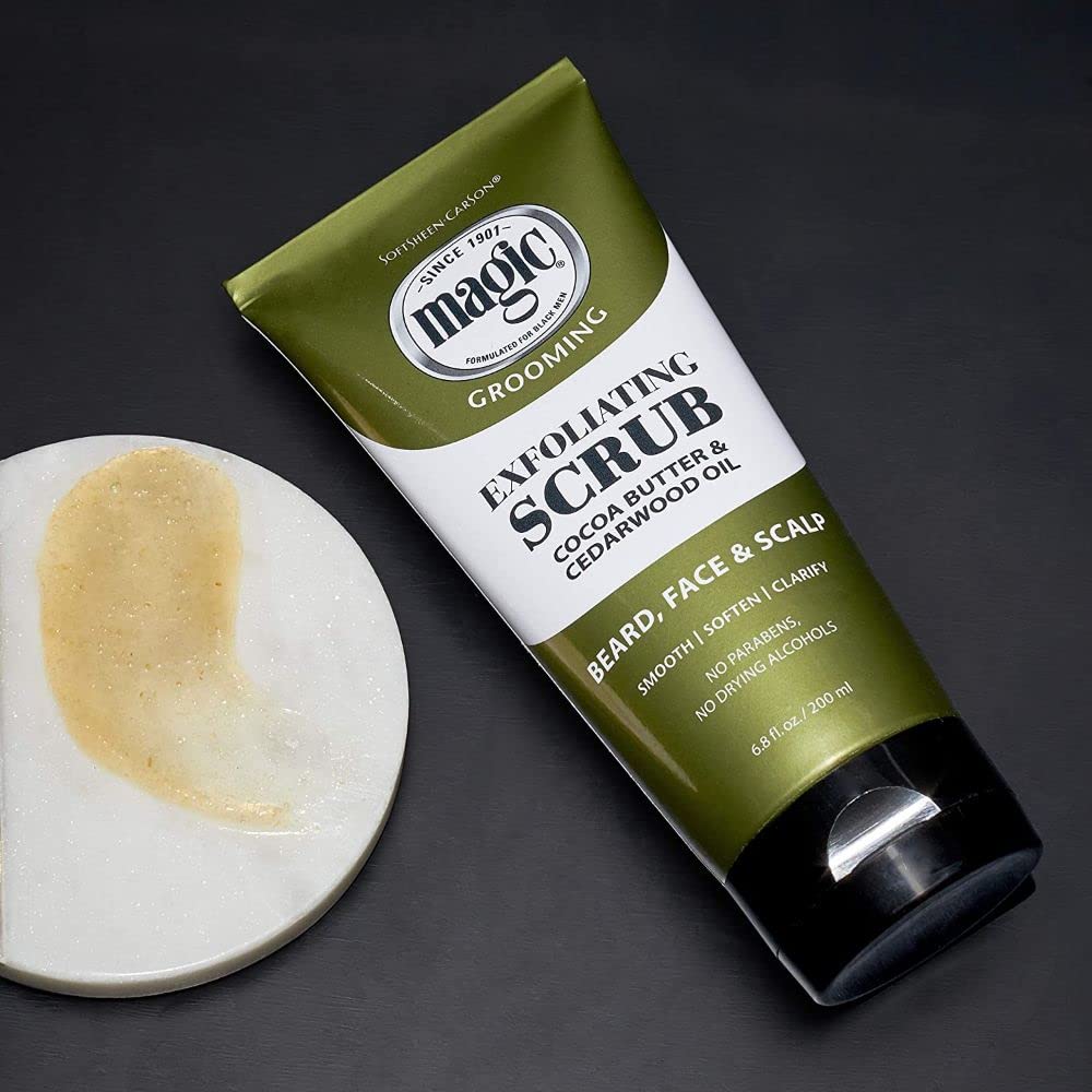 Close-up SoftSheen label listing features no parabens and no drying alcohol