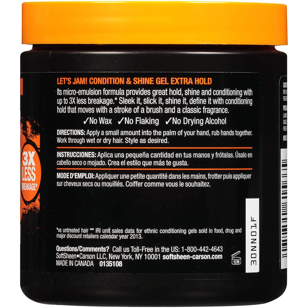 SoftSheen gel open jar texture close-up showing smooth conditioning gel