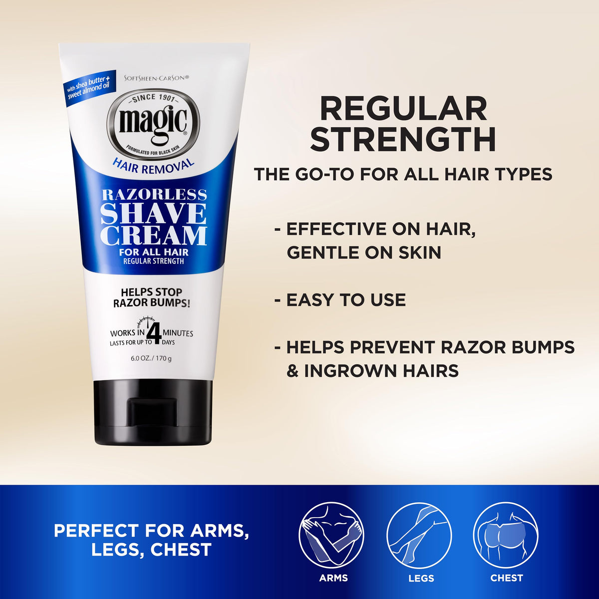 SoftSheen Magic cream texture close-up showing smooth spreadability benefit