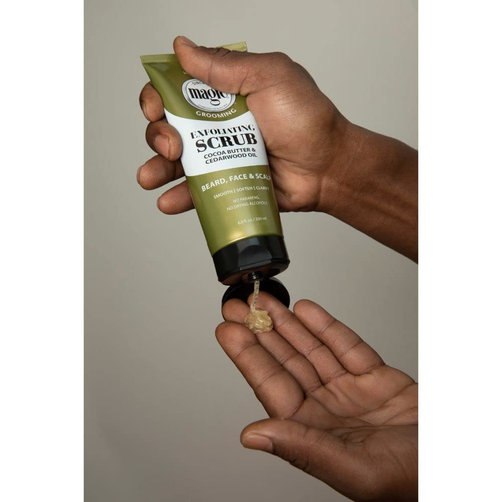 Using SoftSheen scrub on scalp in shower for cleansed, comfortable scalp