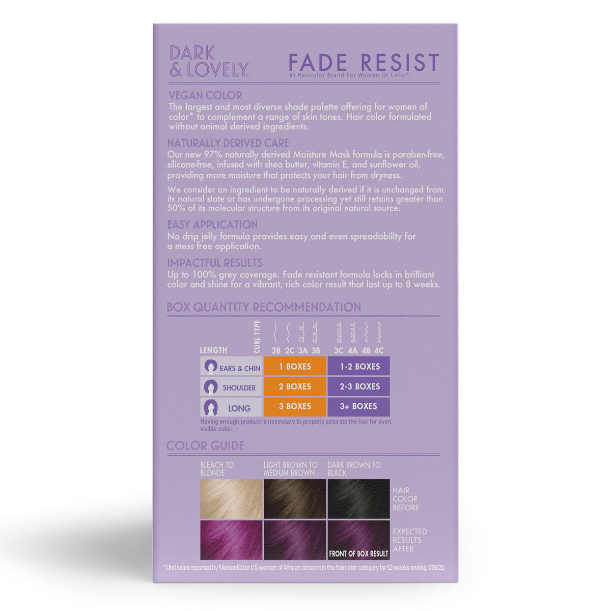 Ingredient label close-up showing SoftSheen natural derived mask benefits