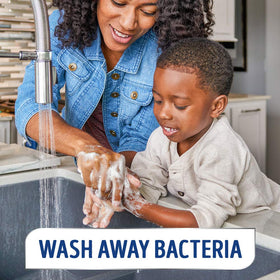 Softsoap aquarium closeup label design with colorful fish and child-friendly appeal