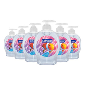 Softsoap aquarium front packaging showing six bottles and fresh scent benefit