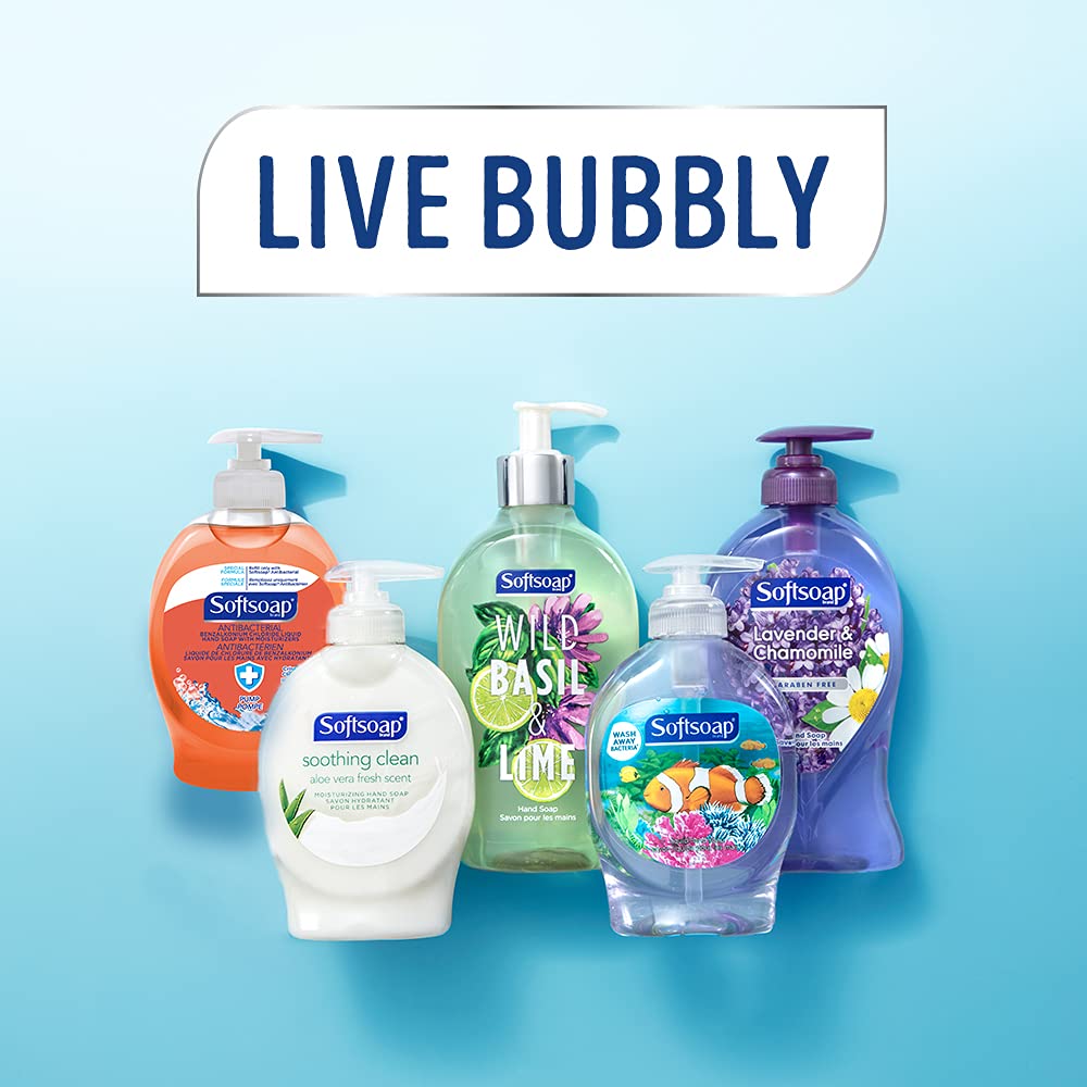 Softsoap aquarium recyclable bottle symbol emphasizing eco-friendly packaging