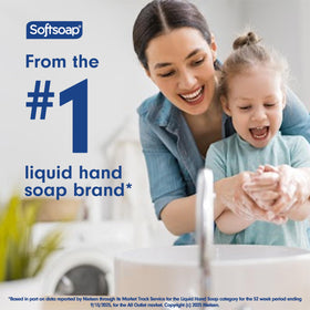 Softsoap refill at bathroom sink showing convenient everyday handwashing use