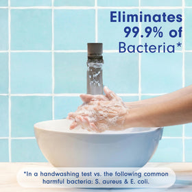Softsoap bottle label detail showing ingredients and claims