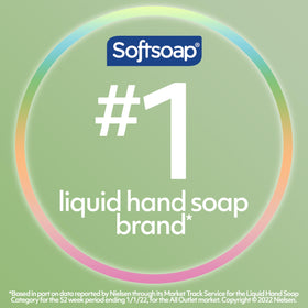 Close-up of Softsoap clear soap texture, moisturizing feel visible
