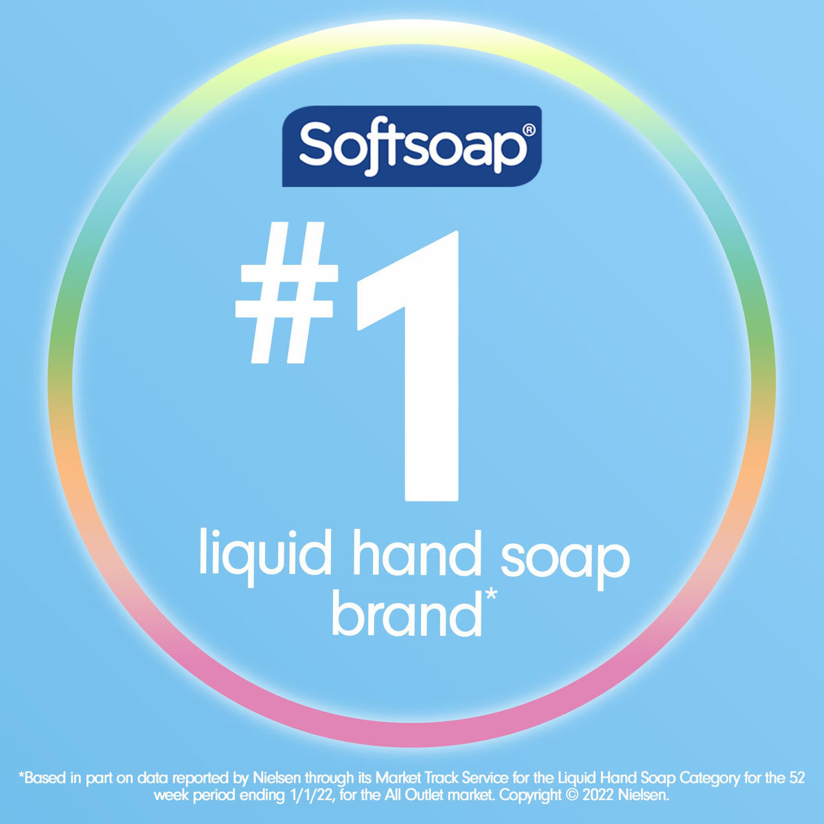 Softsoap bottle held in hand showing compact 7.5 fl oz size for convenient use