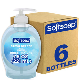 Softsoap front packaging showing Fresh Breeze bottles and bright label benefit: easy identification