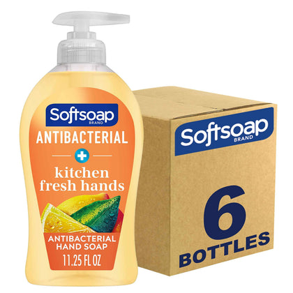 Softsoap front packaging showing lemon scent and antibacterial benefit