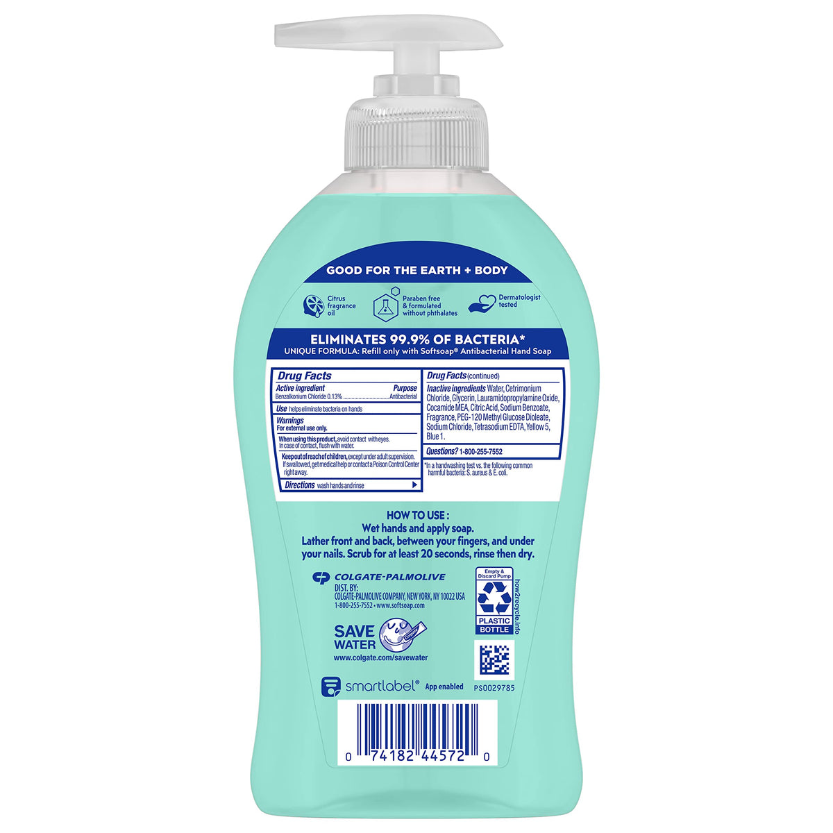 Softsoap bottles on a bathroom counter styled to show fresh citrus fragrance