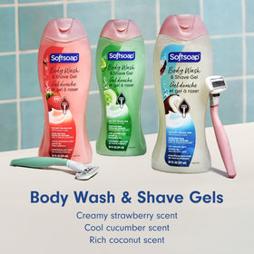 Softsoap bottles grouped for travel and daily shower routine convenience