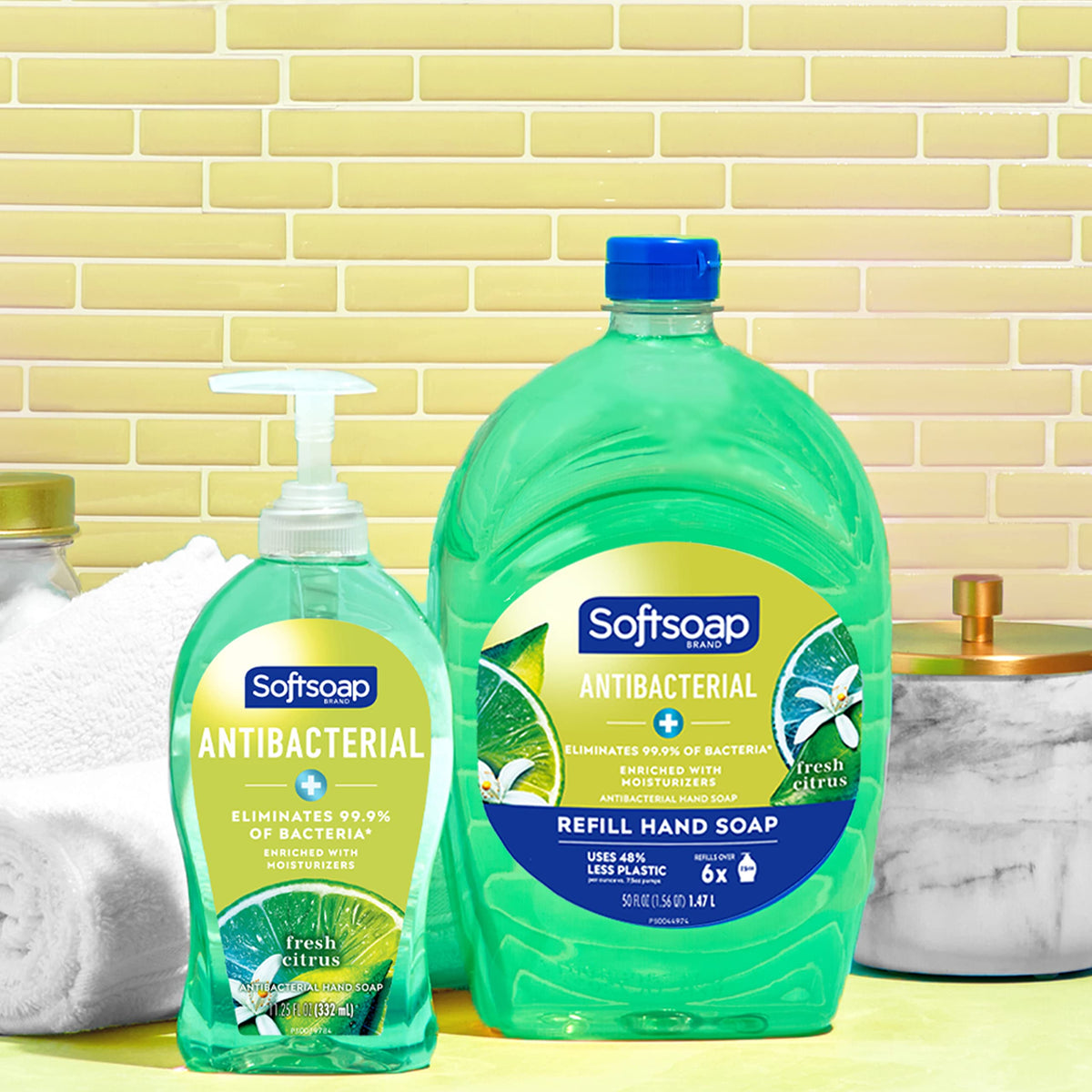 Softsoap pump dispensing soap highlighting easy pump action and convenient use