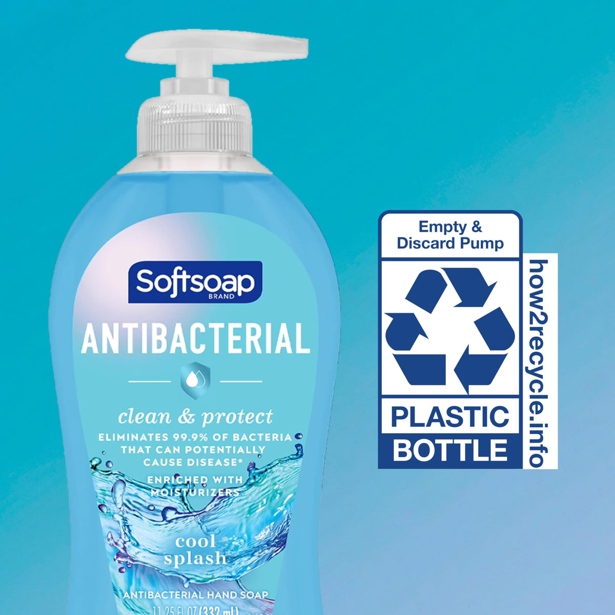 Softsoap next to hand for size comparison and portioning benefit
