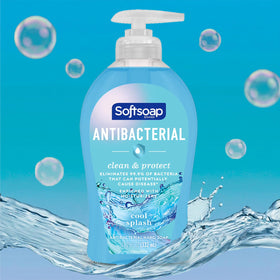 Softsoap soap droplet texture on skin showing moisturizing feel