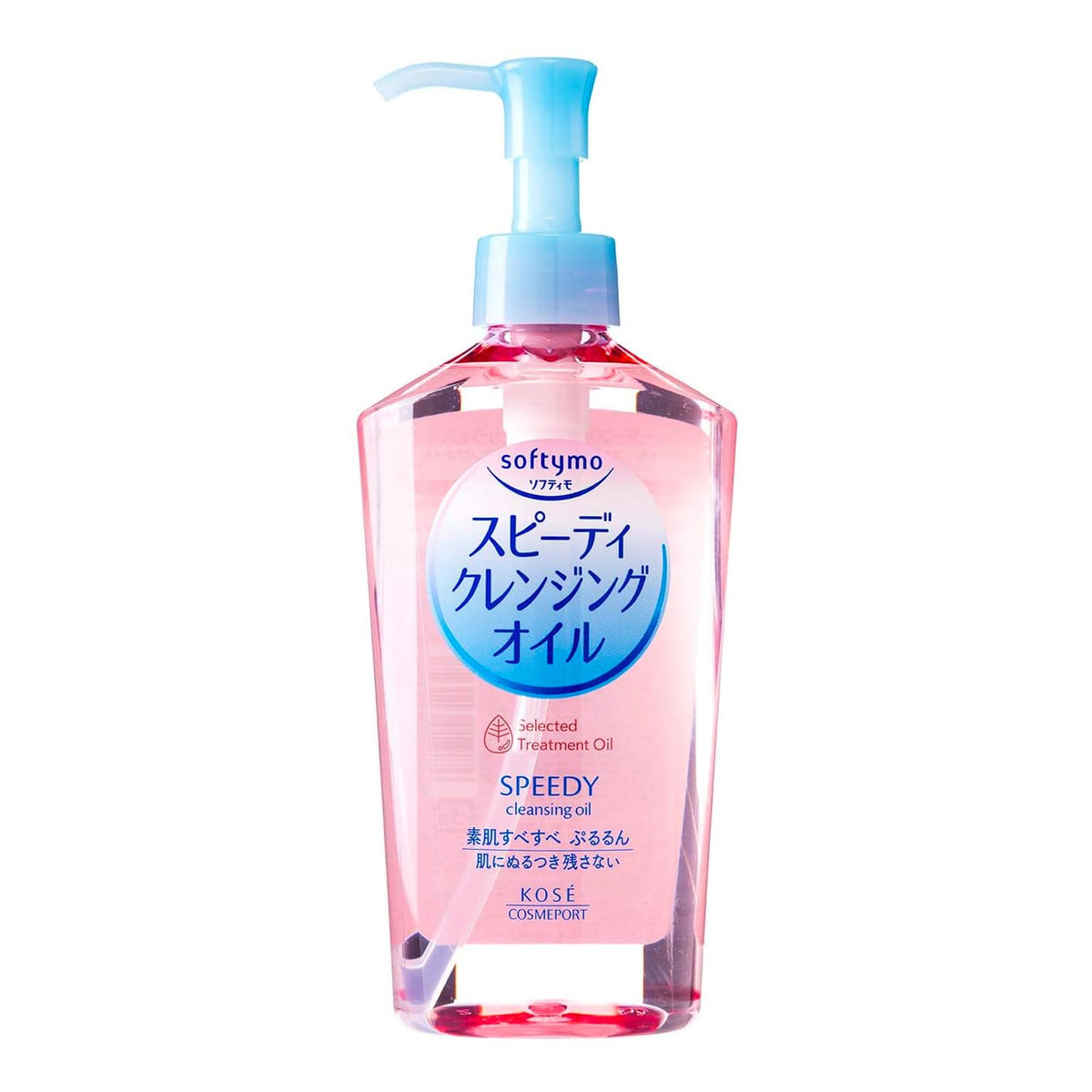 softymo 230ml bottle front view showing label and quick makeup removal benefit