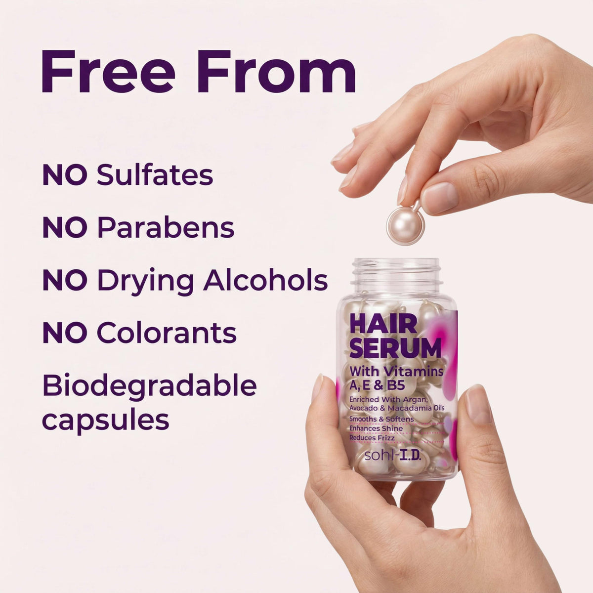 sohl-I.D. travel pouch with capsules, easy hair care on the go