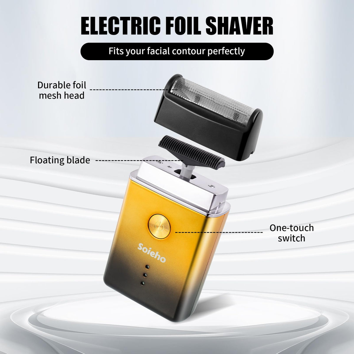 soieho T-shaped trimmer detail showing ergonomic grip for accurate beard edging