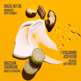 Sol de Janeiro applying lotion on arm showing immediate softening effect