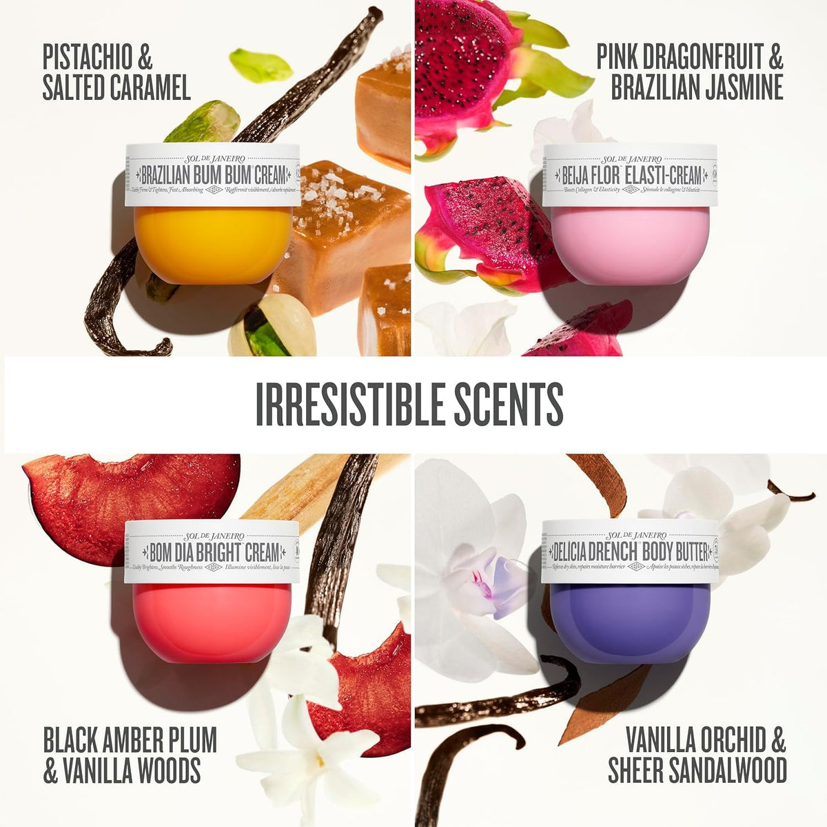 Beija Flor Elasti-Cream on a hand demonstrating Sol de Janeiro elasticity support and smooth finish