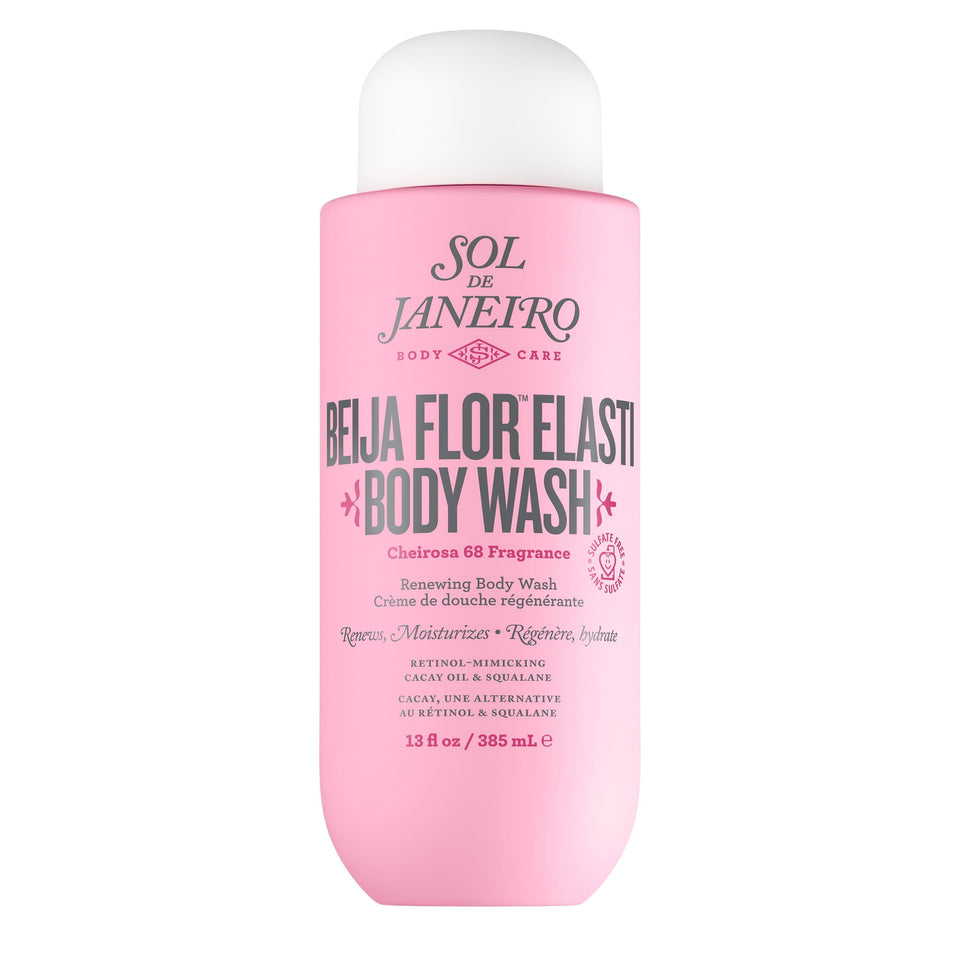 Sol de Janeiro front bottle showing Beija Flor label and size benefit