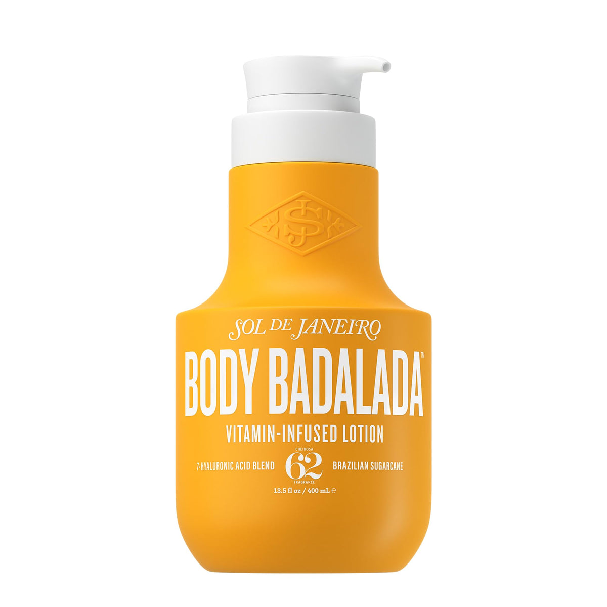 Sol de Janeiro front bottle showcasing Cheirosa 62 fragrance and everyday hydration
