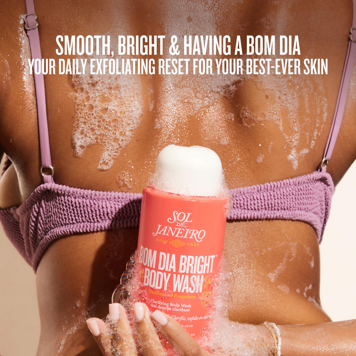 Sol de Janeiro flatlay of exfoliant ingredients showing AHAs and salicylic acid benefit