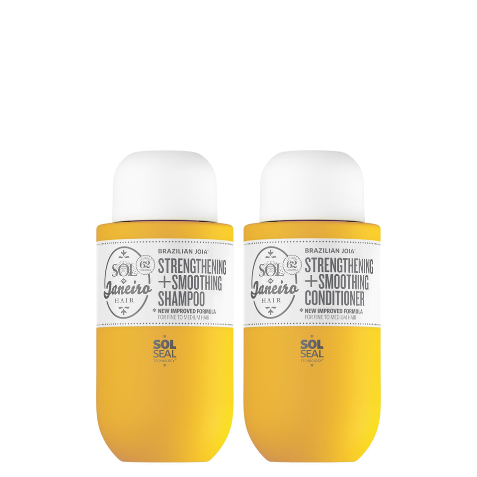 Sol de Janeiro front packaging travel set showing compact bottles and label benefit travel-ready