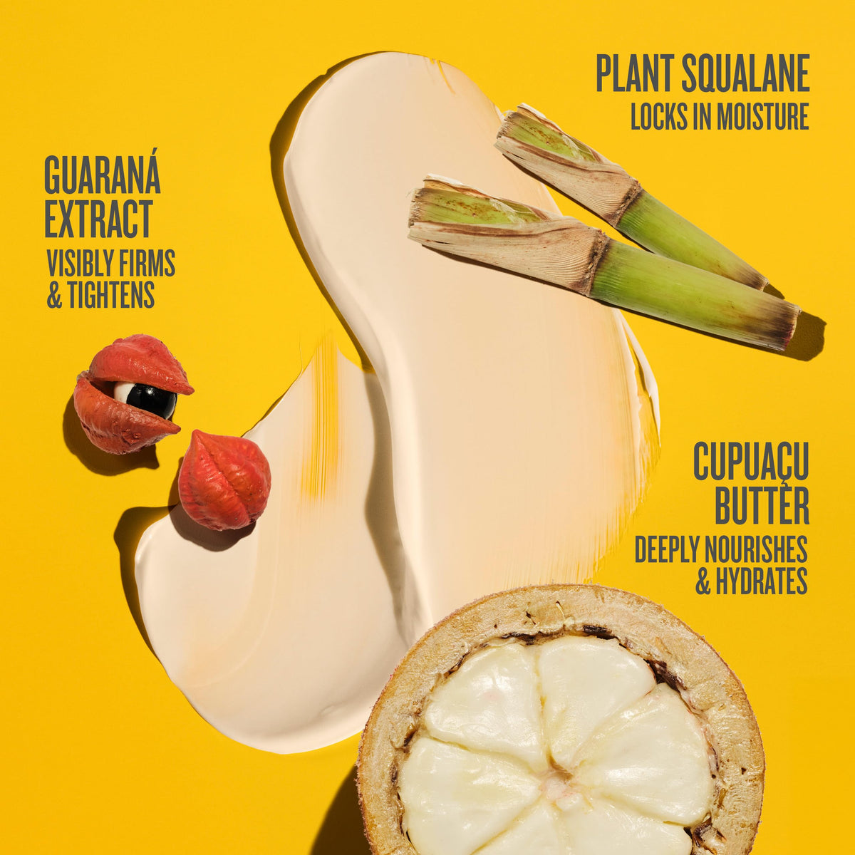 Sol de Janeiro label close-up highlighting ingredient claims and firming benefit