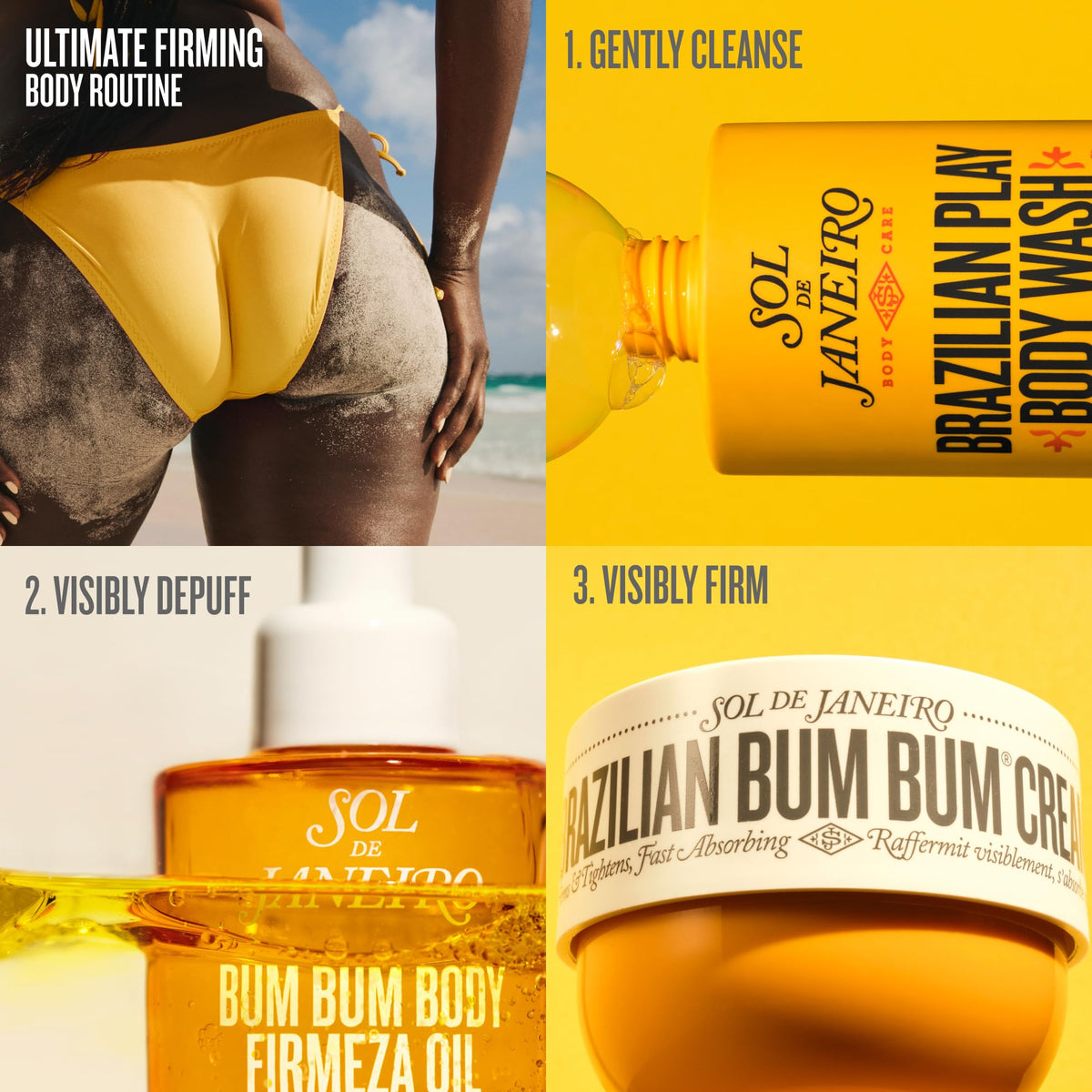Sol de Janeiro label closeup highlighting active ingredients and scent