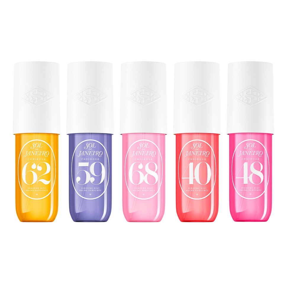 Sol de Janeiro bundle front view showing five 90ml bottles and gifting appeal